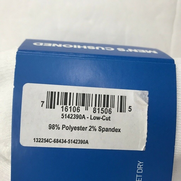 6 Pair Adidas White Trefoil Low Cut Socks Large - Picture 2 of 2